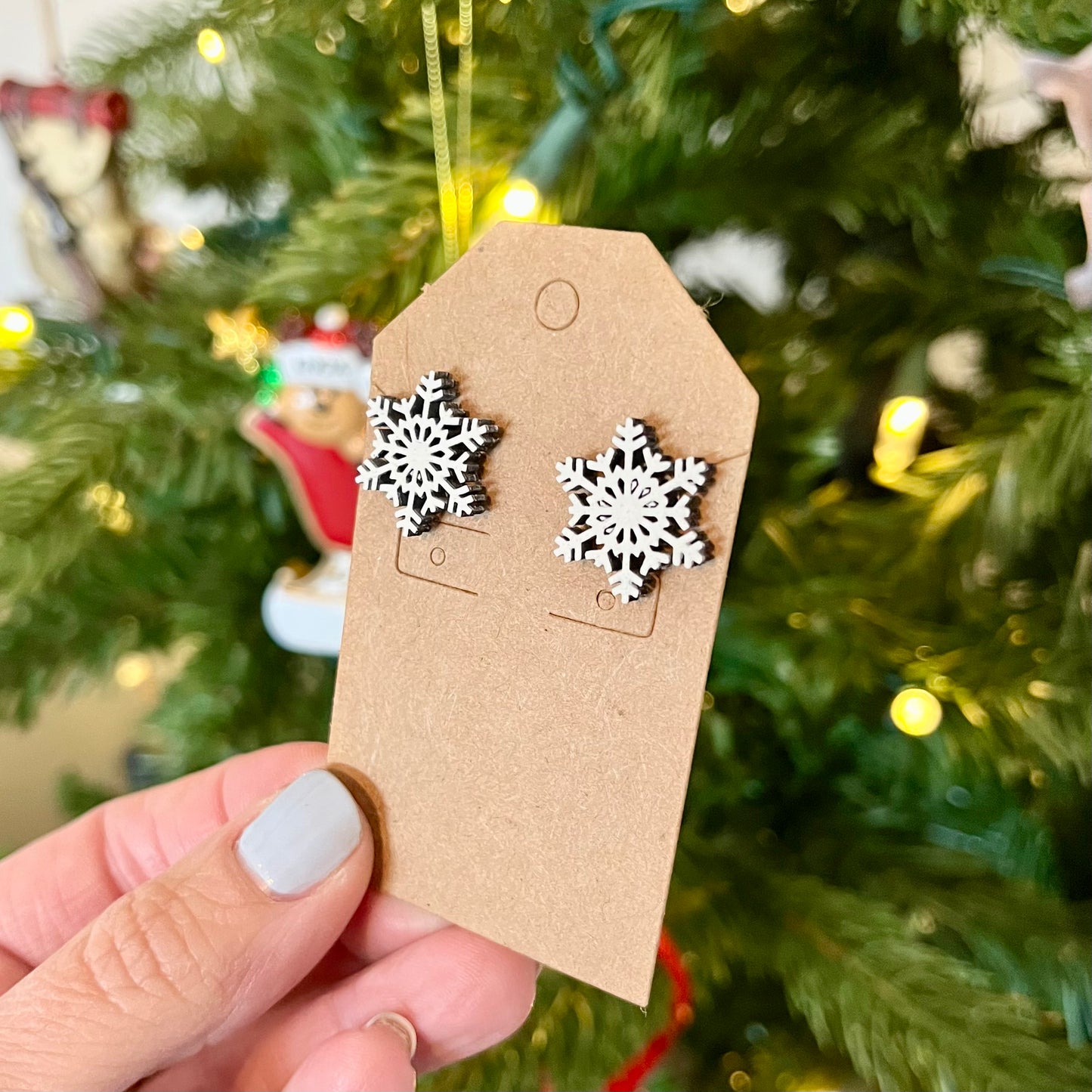 Wooden Christmas Studs
