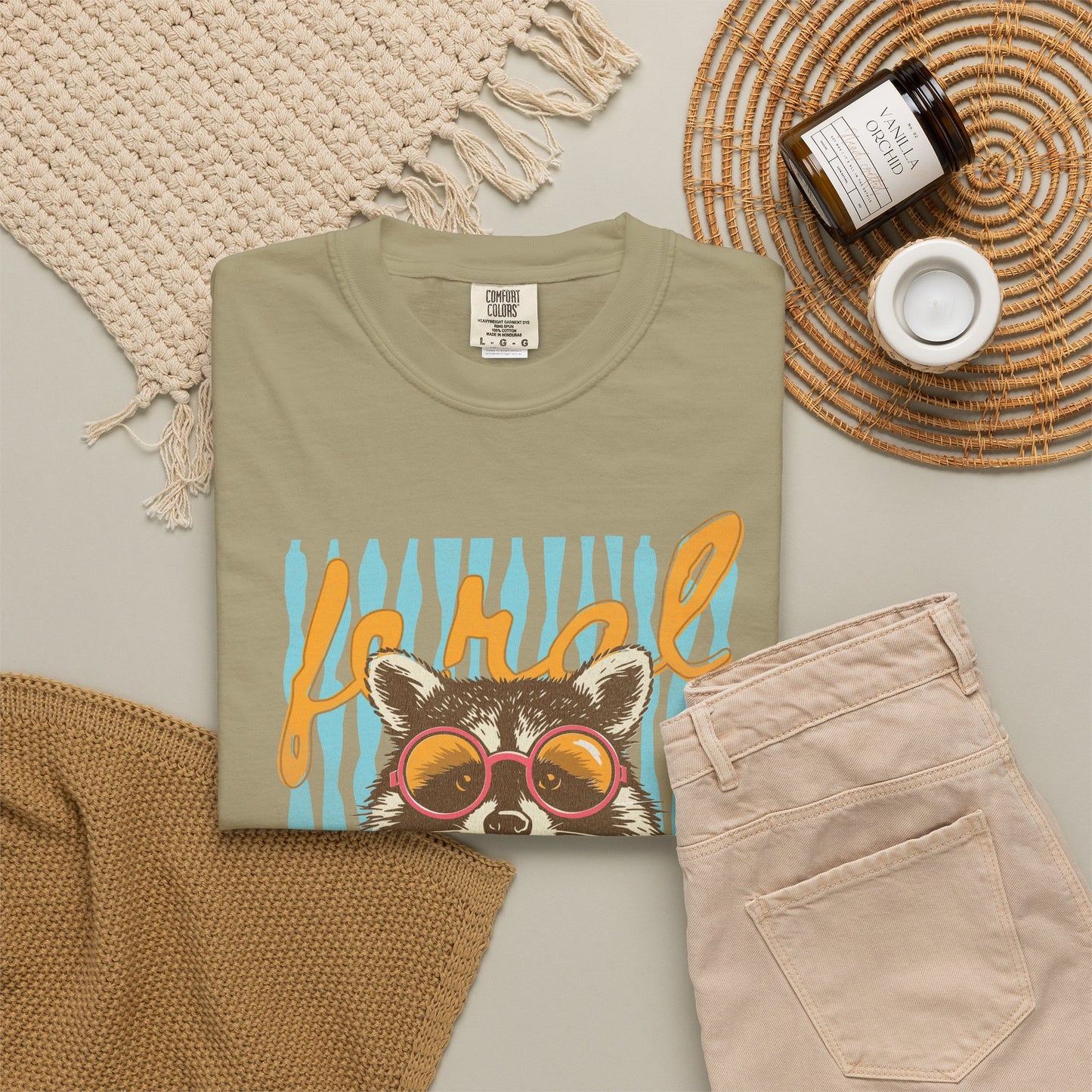 Raccoon Bubblegum Tee — Vintage Sunglasses Graphic T-Shirt