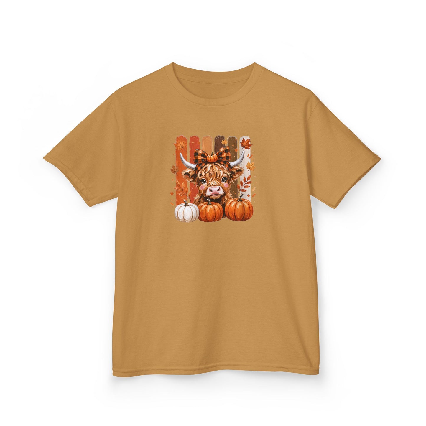 Kids Fall Cow Pumpkin T-Shirt