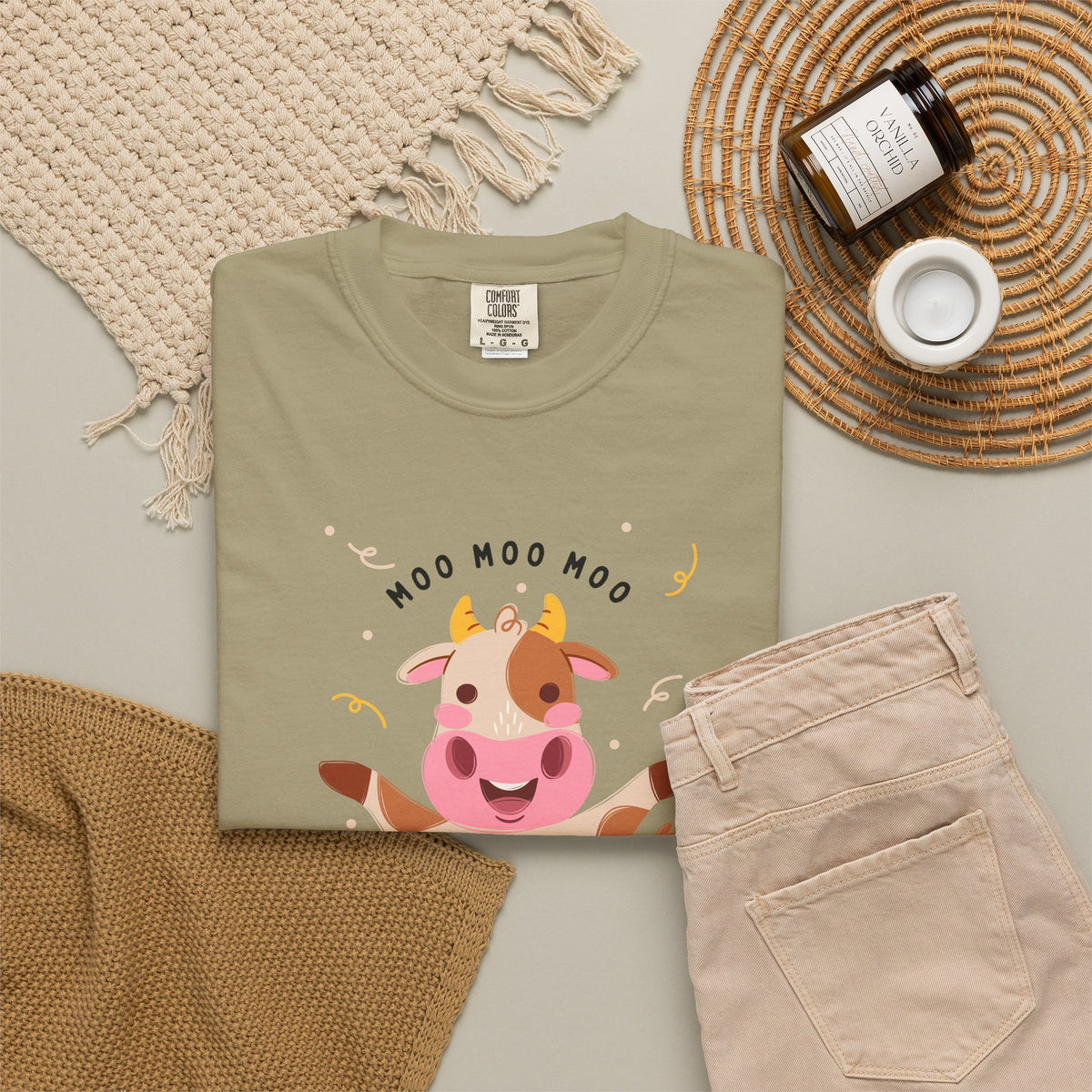 Mighty Moo Cow Graphic T-Shirt — Cute Farm Animal Tee