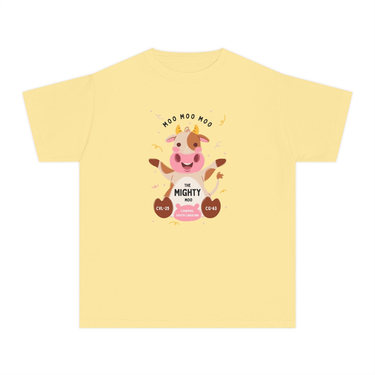 Youth Tee - Cute 'Moo Moo Moo I'm the Mighty Moo' Cow Graphic
