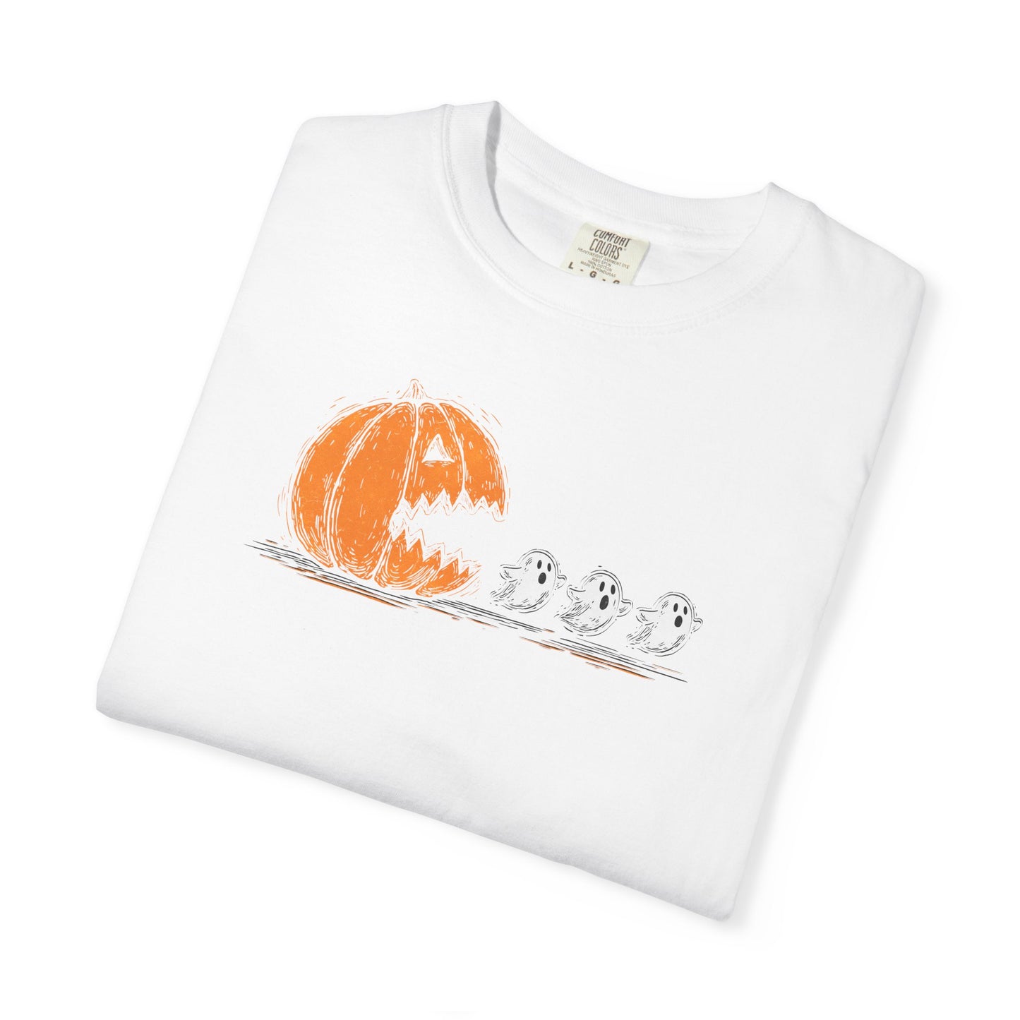 Halloween "Pac Man: Pumpkin Ghosts T-Shirt — Cute Trio Spooky Tee