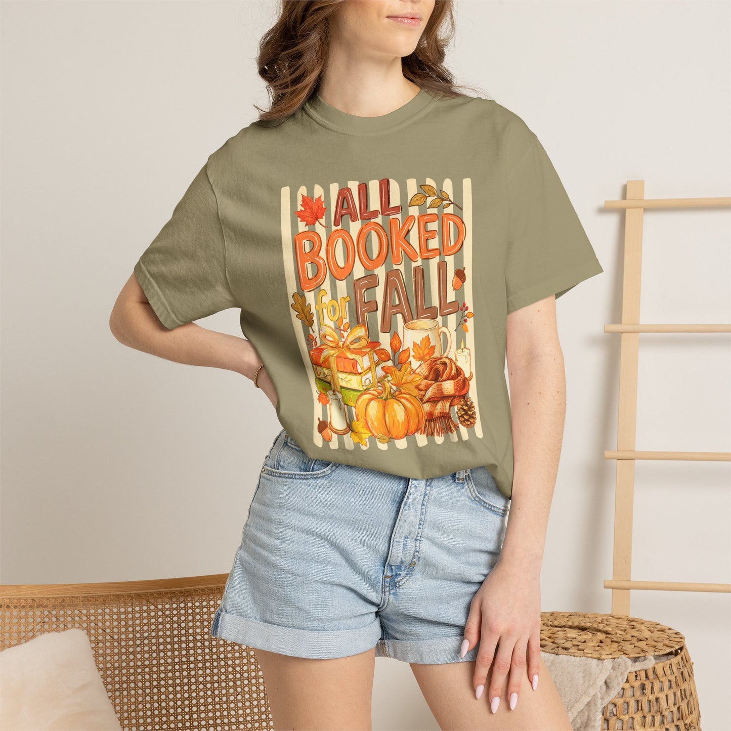 All Booked for Fall T-Shirt — Cozy Autumn Reading Tee