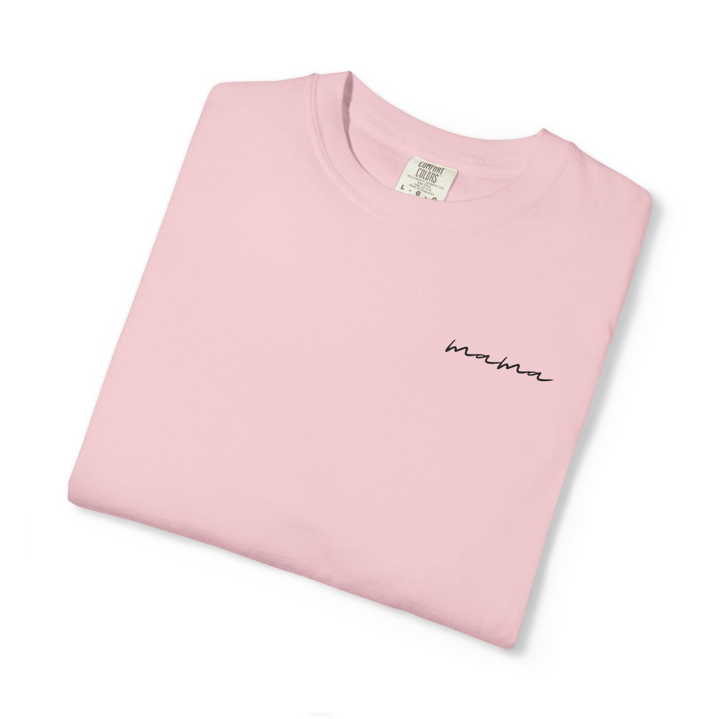 Mama Script Tee — Minimalist Embroidered "Mama" T-Shirt