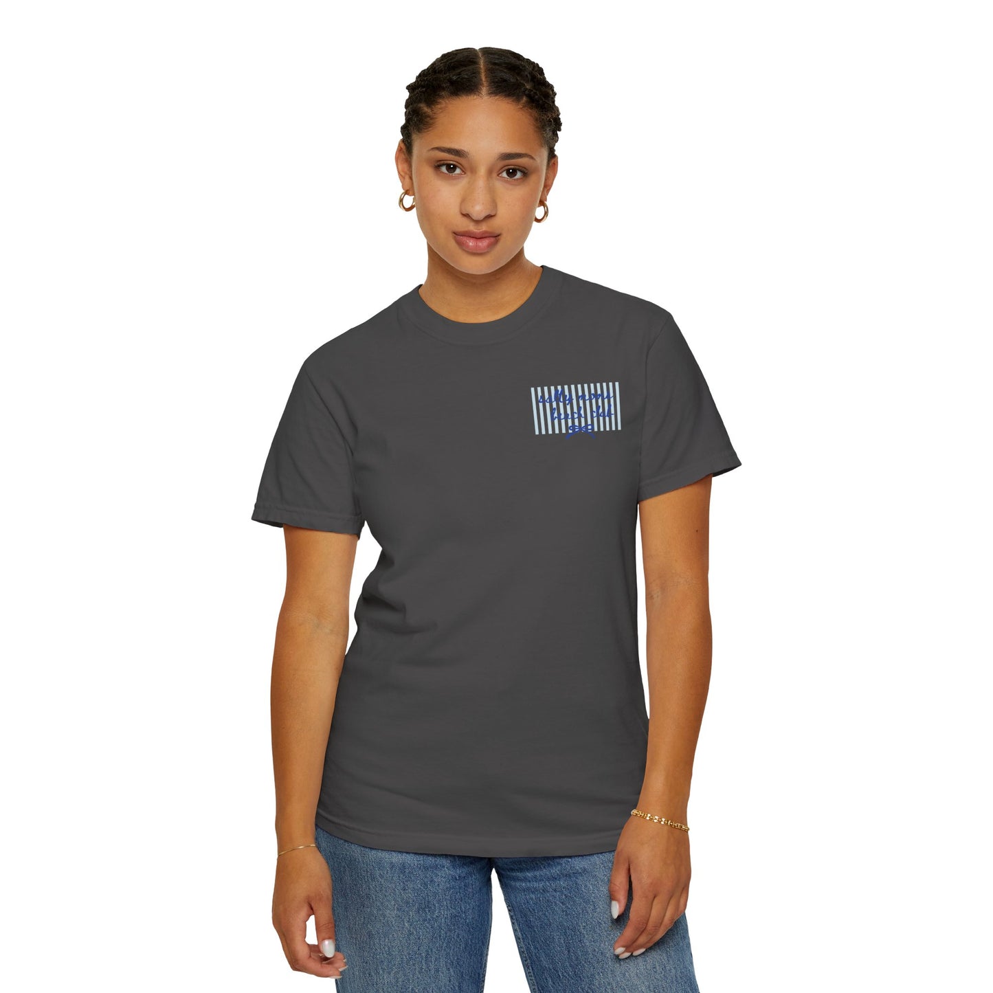 Pocket Script T‑Shirt — "Salty Moms Beach Club" Minimal Graphic Tee