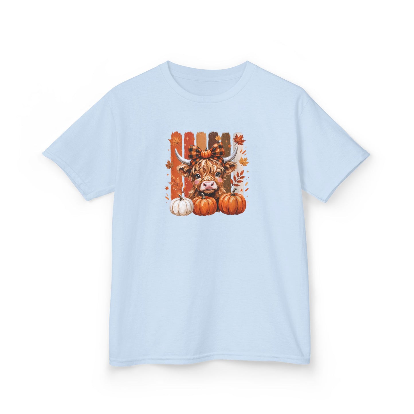 Kids Fall Cow Pumpkin T-Shirt