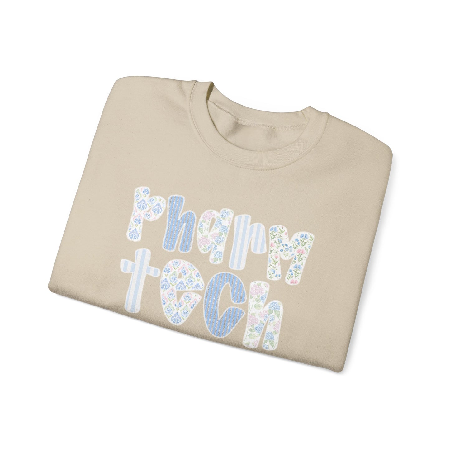 Pharm Tech Floral Crewneck Sweatshirt — Cute Pharmacy Technician Gift