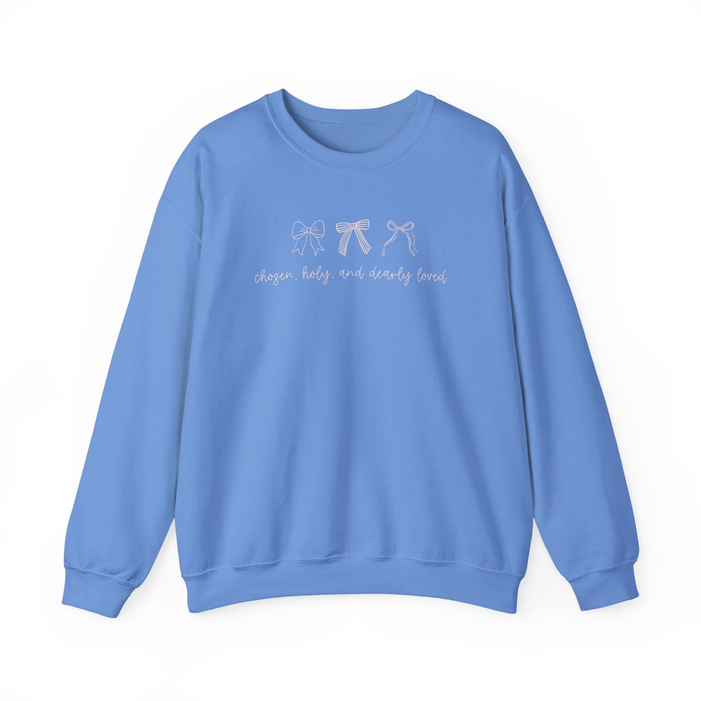 Chosen, Holy, & Dearly Loved Script Bows Crewneck Sweatshirt