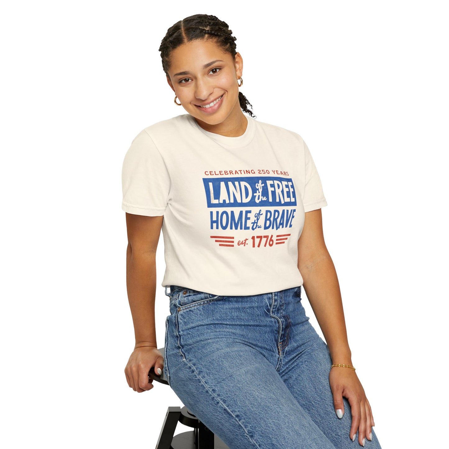 Patriotic 'Land of the Free, Home of the Brave' T-Shirt