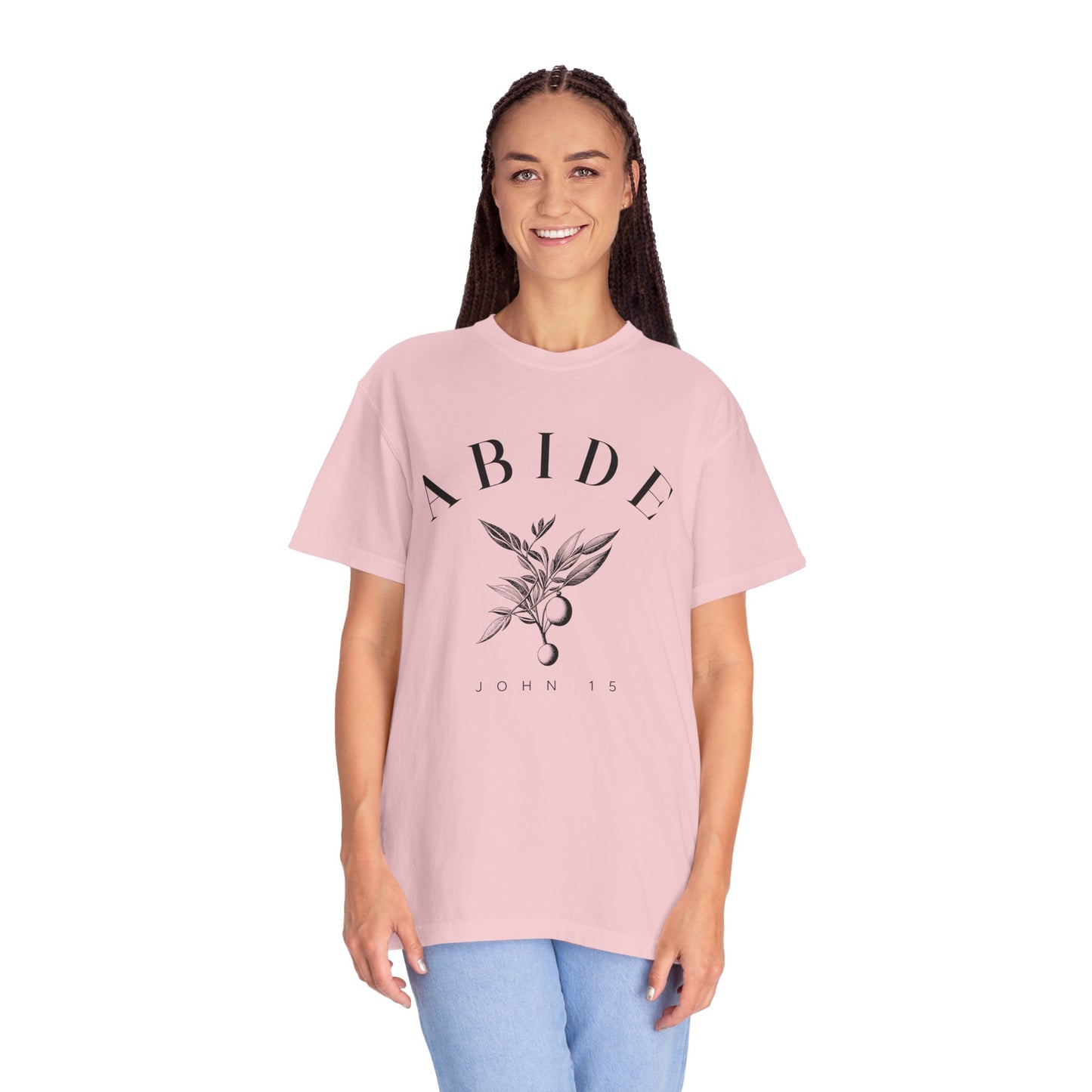 Abide Floral Tee — John 15 Inspirational T-Shirt