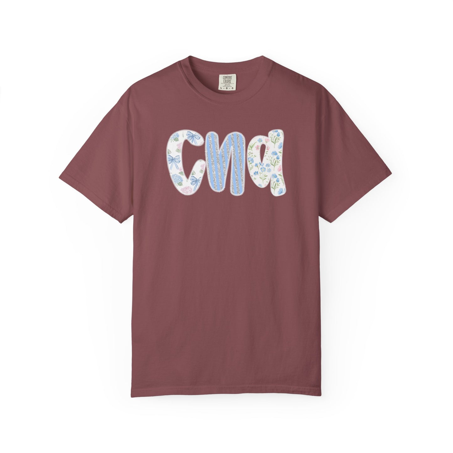 CNA Floral Script T-Shirt — Nurse Appreciation Gift