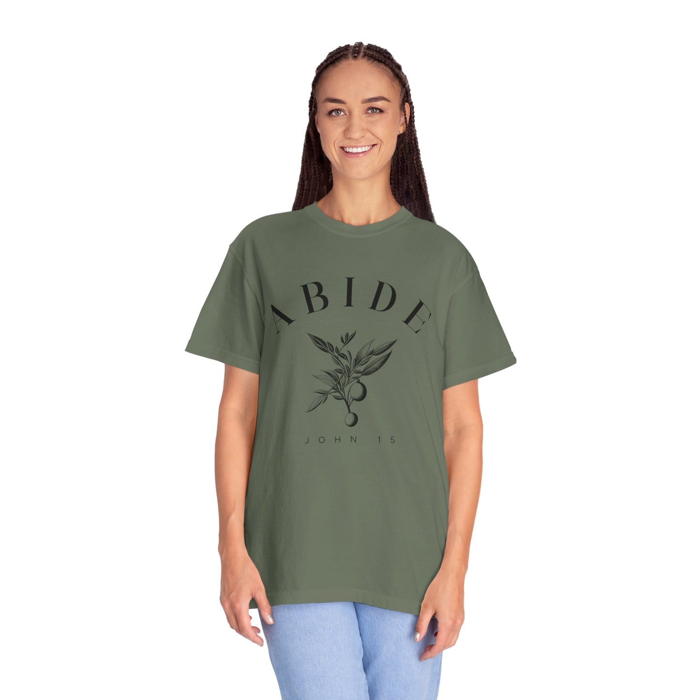 Abide Floral Tee — John 15 Inspirational T-Shirt