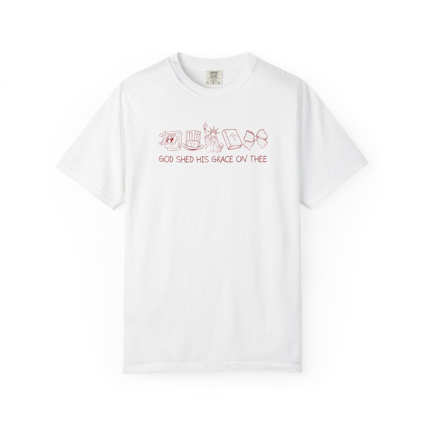 Graphic T-Shirt — 'God Shed His Grace On Thee' Minimal Line Art