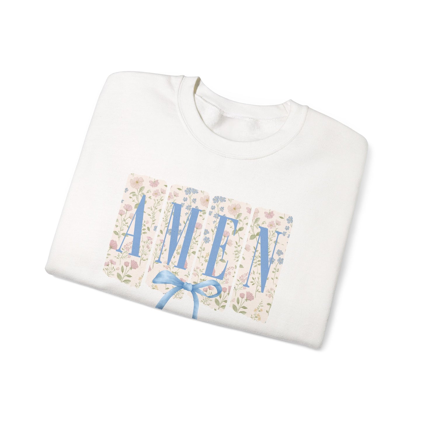 ‘AMEN' Floral Block Letter  crewneck Sweatshirt