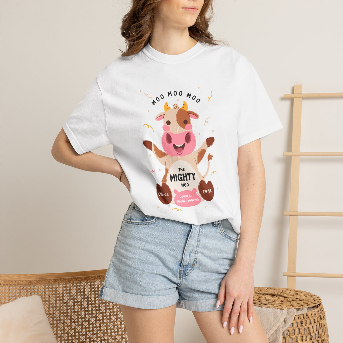 Mighty Moo Cow Graphic T-Shirt — Cute Farm Animal Tee
