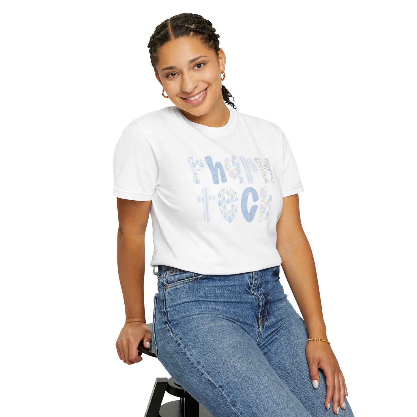 Pharm Tech T-Shirt — Floral Pastel Typography Tee