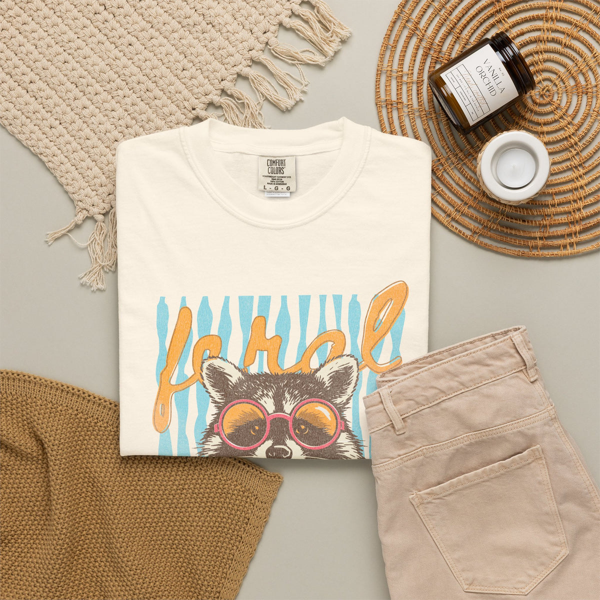 Raccoon Bubblegum Tee — Vintage Sunglasses Graphic T-Shirt