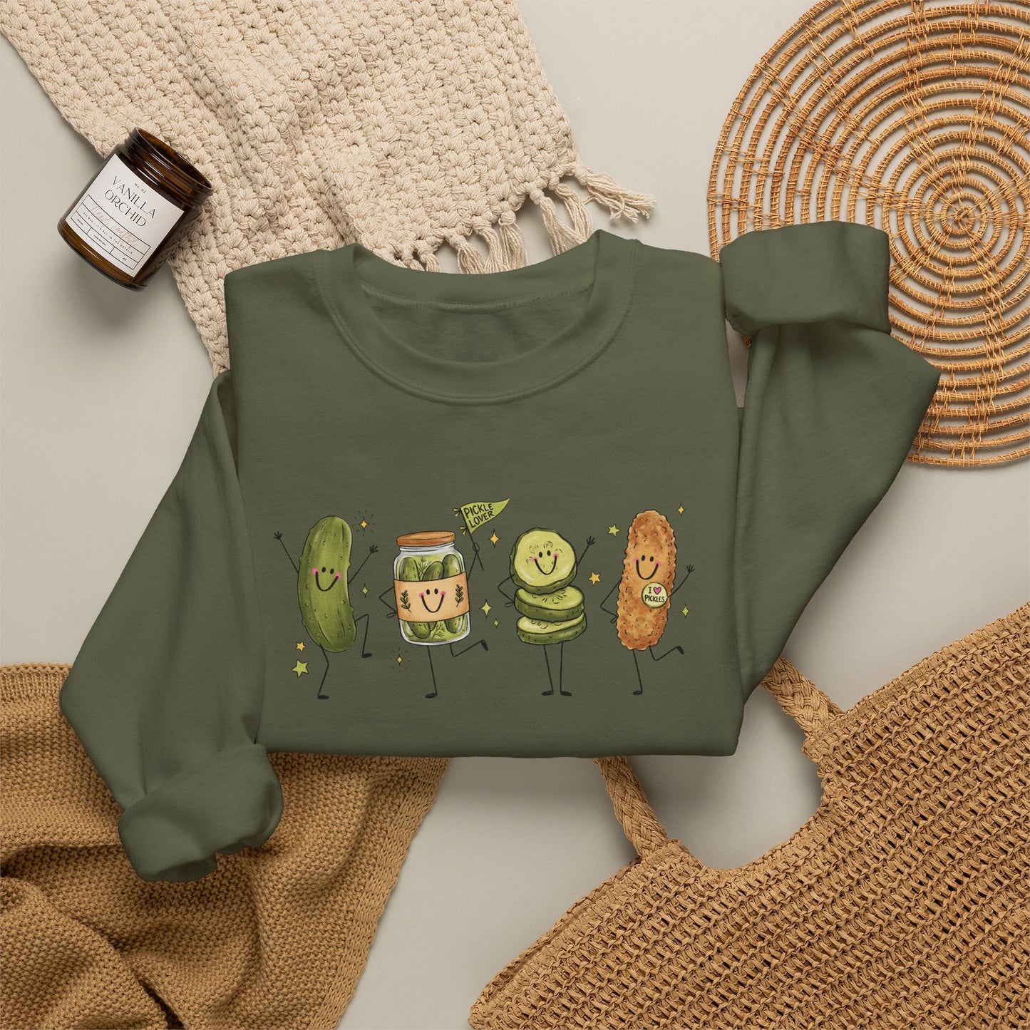 Pickle Friends Crewneck Sweatshirt — Pickle Lover Graphic