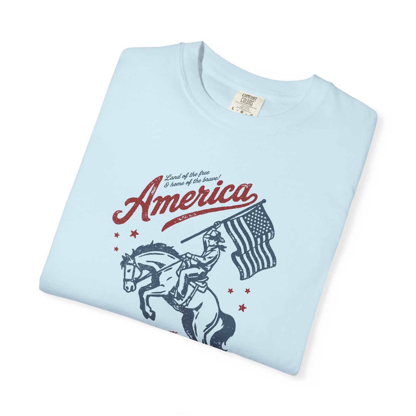 America Cowboy Flag T-Shirt – Retro Patriotic Rodeo Tee