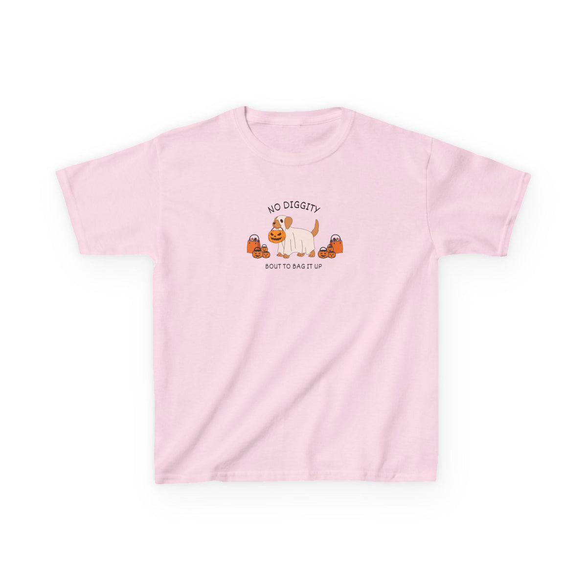 Kids T‑Shirt — "No Diggity" Puppy & Pumpkin Fall Tee