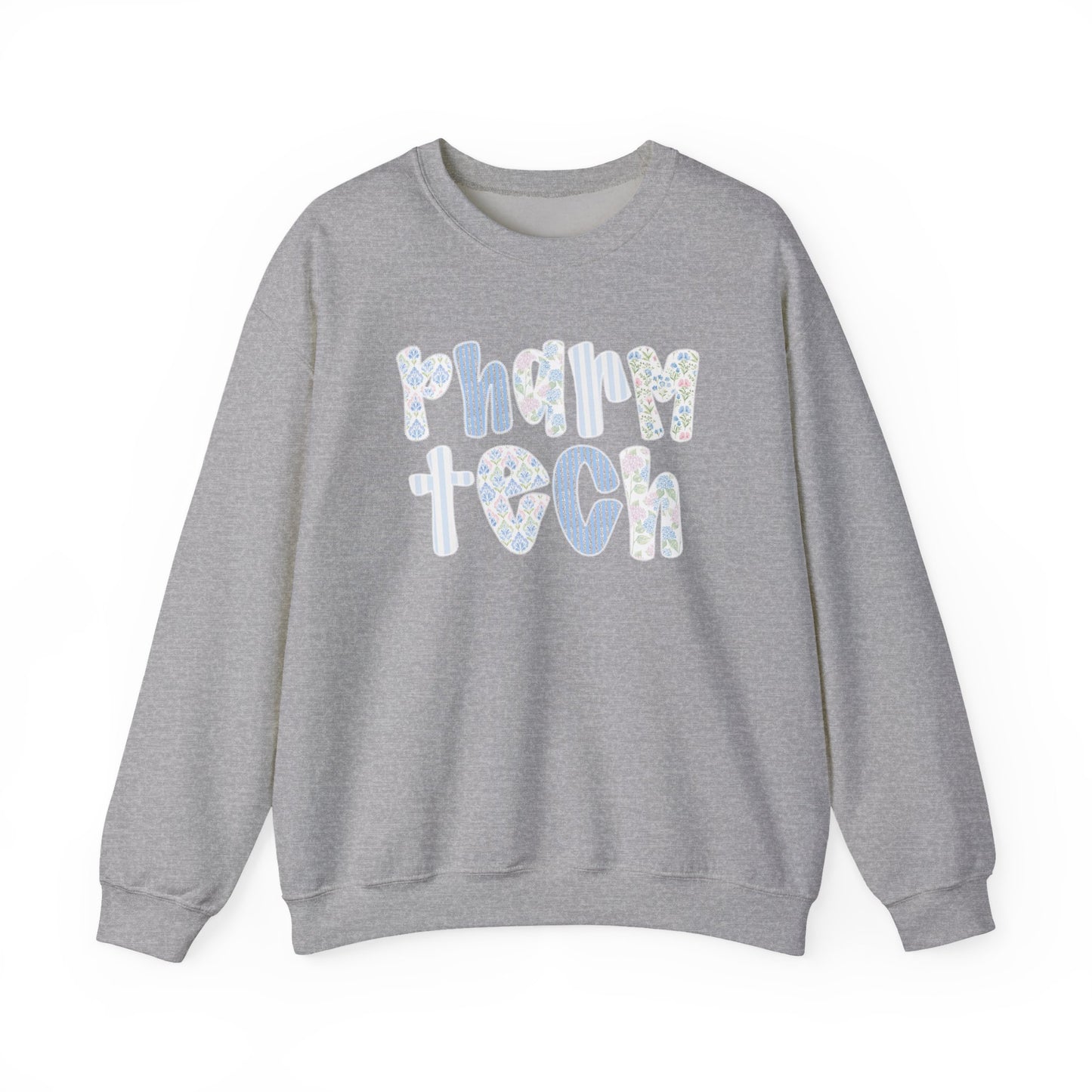 Pharm Tech Floral Crewneck Sweatshirt — Cute Pharmacy Technician Gift