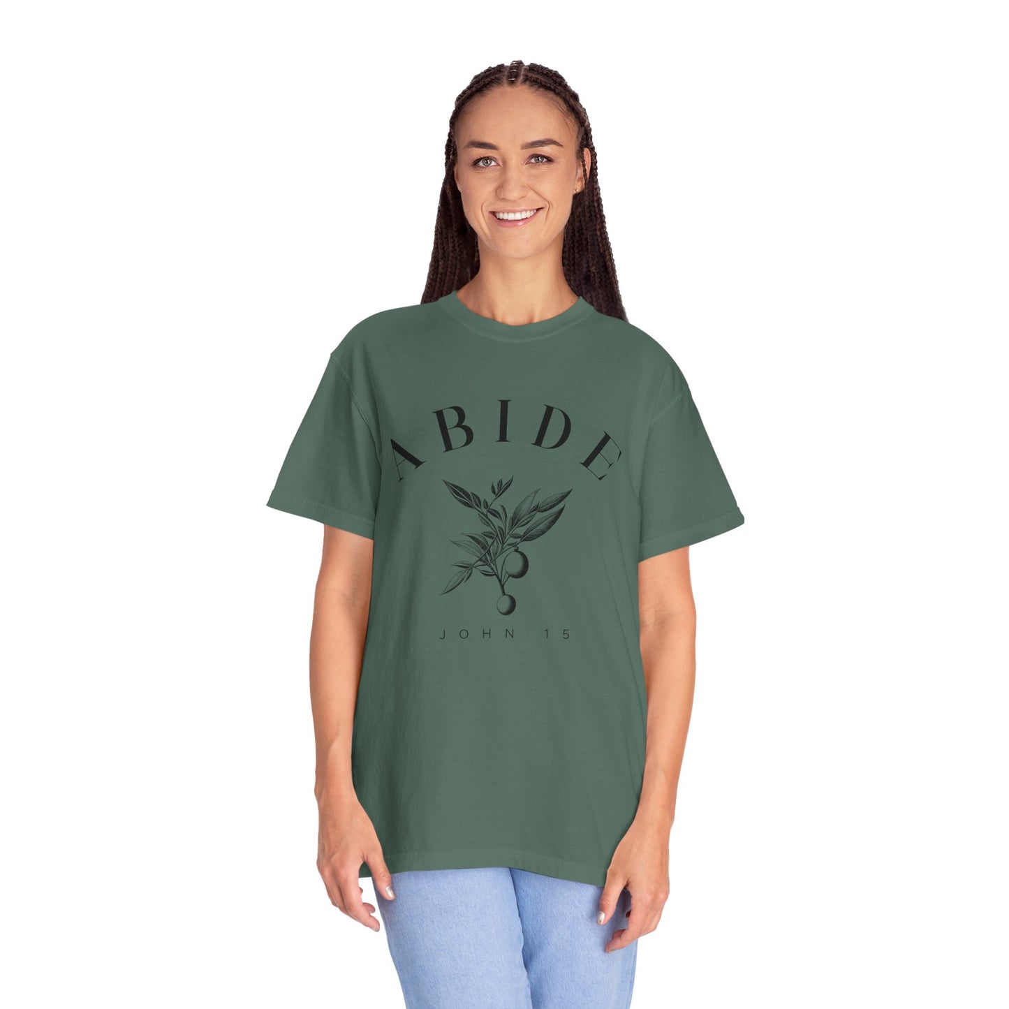 Abide Floral Tee — John 15 Inspirational T-Shirt