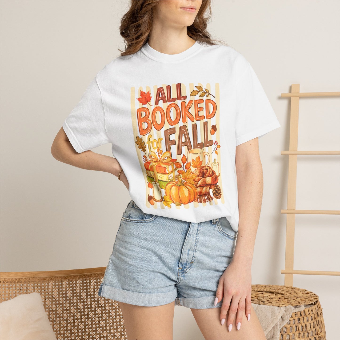 All Booked for Fall T-Shirt — Cozy Autumn Reading Tee