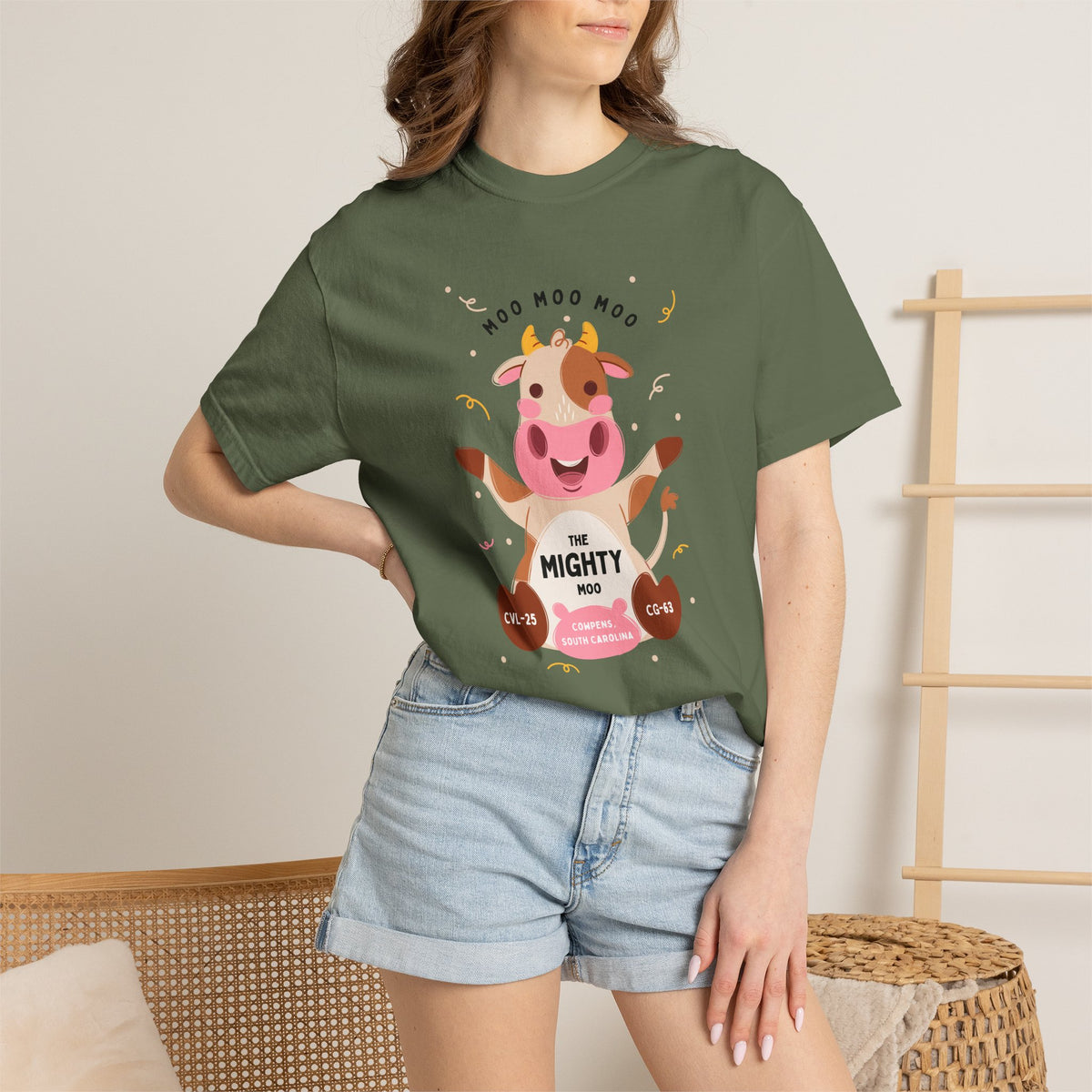 Mighty Moo Cow Graphic T-Shirt — Cute Farm Animal Tee
