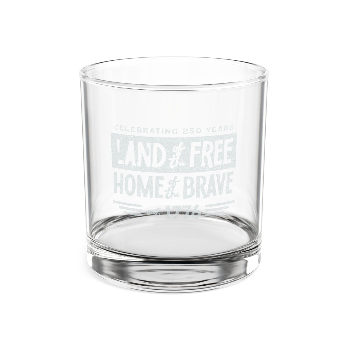 Engraved "Land of the Free, Home of the Brave" 10.5oz Whiskey Glass