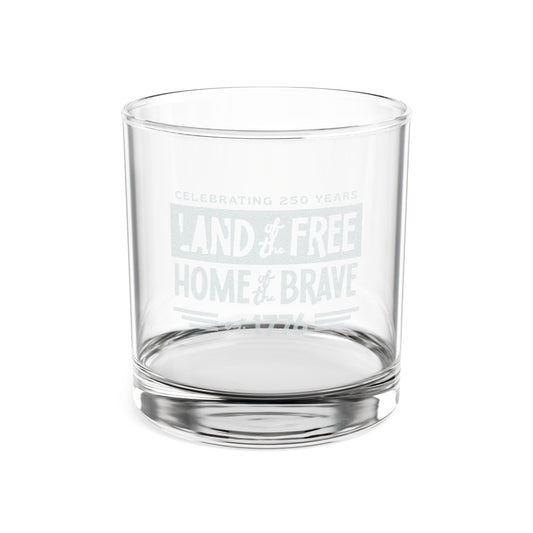 Engraved "Land of the Free, Home of the Brave" 10.5oz Whiskey Glass