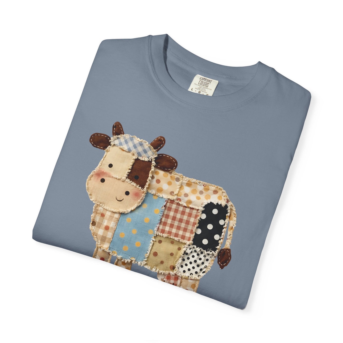 Patchwork Cow Print T-Shirt — Cute Farm Animal Graphic Tee