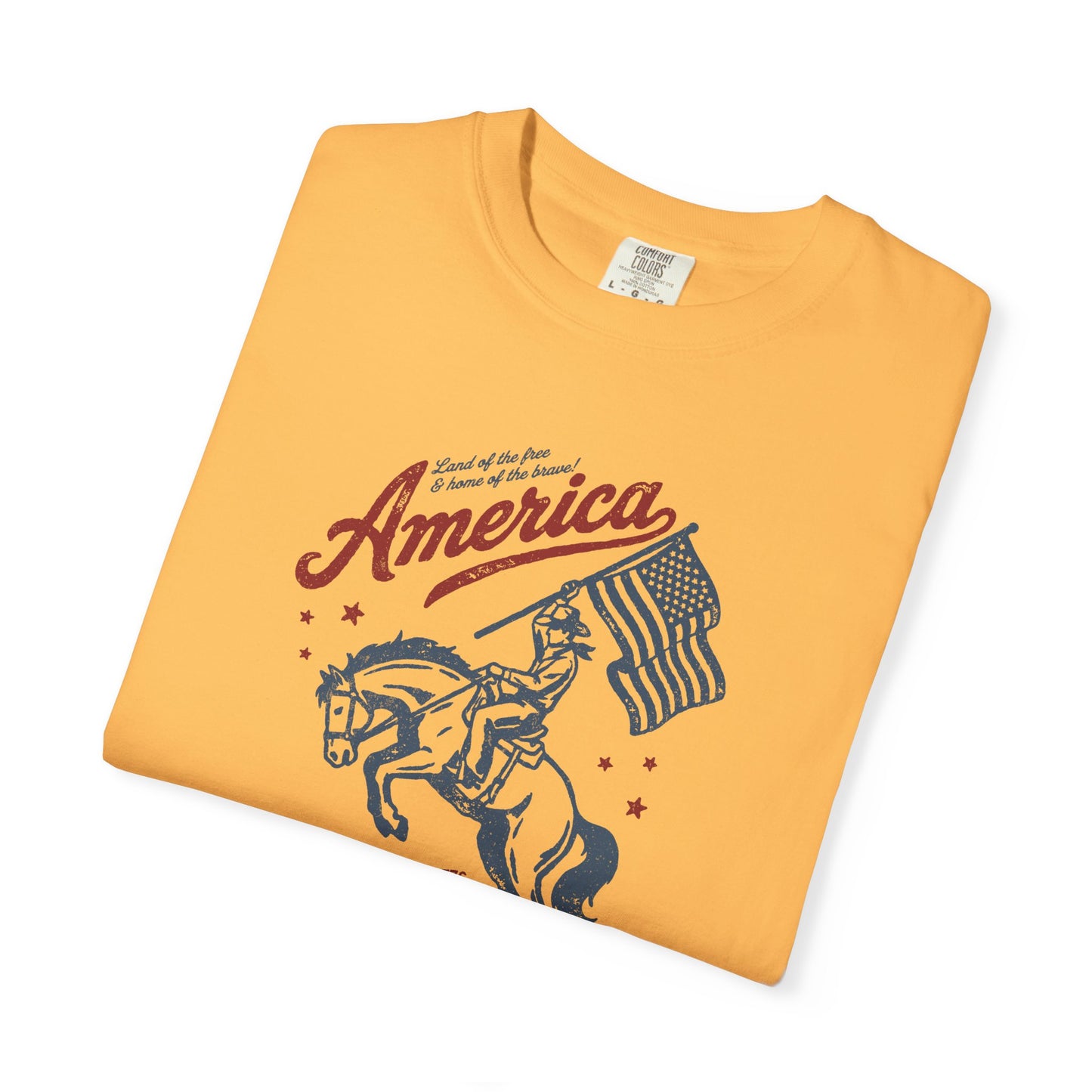America Cowboy Flag T-Shirt – Retro Patriotic Rodeo Tee