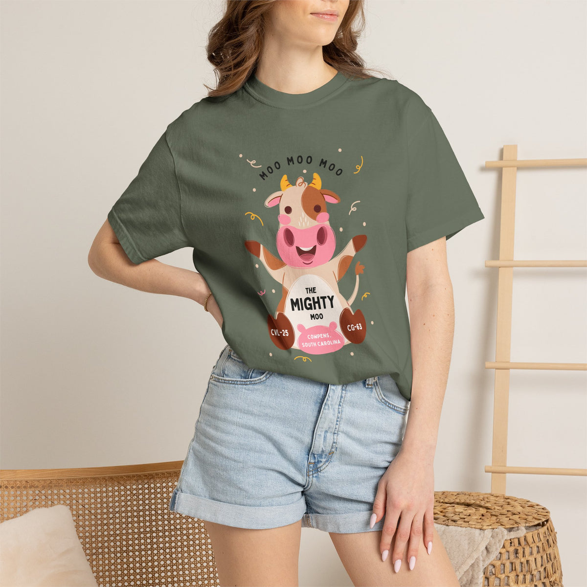 Mighty Moo Cow Graphic T-Shirt — Cute Farm Animal Tee