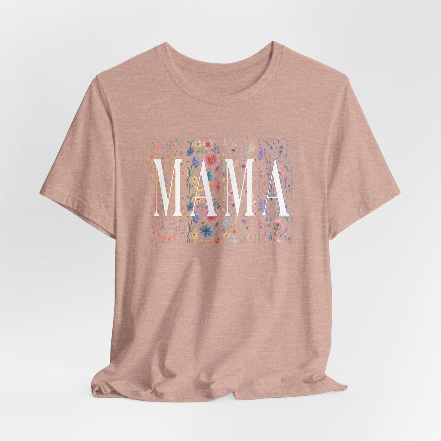 Mama Floral Tee — Soft Pink Mother’s Day Shirt with Floral Typography