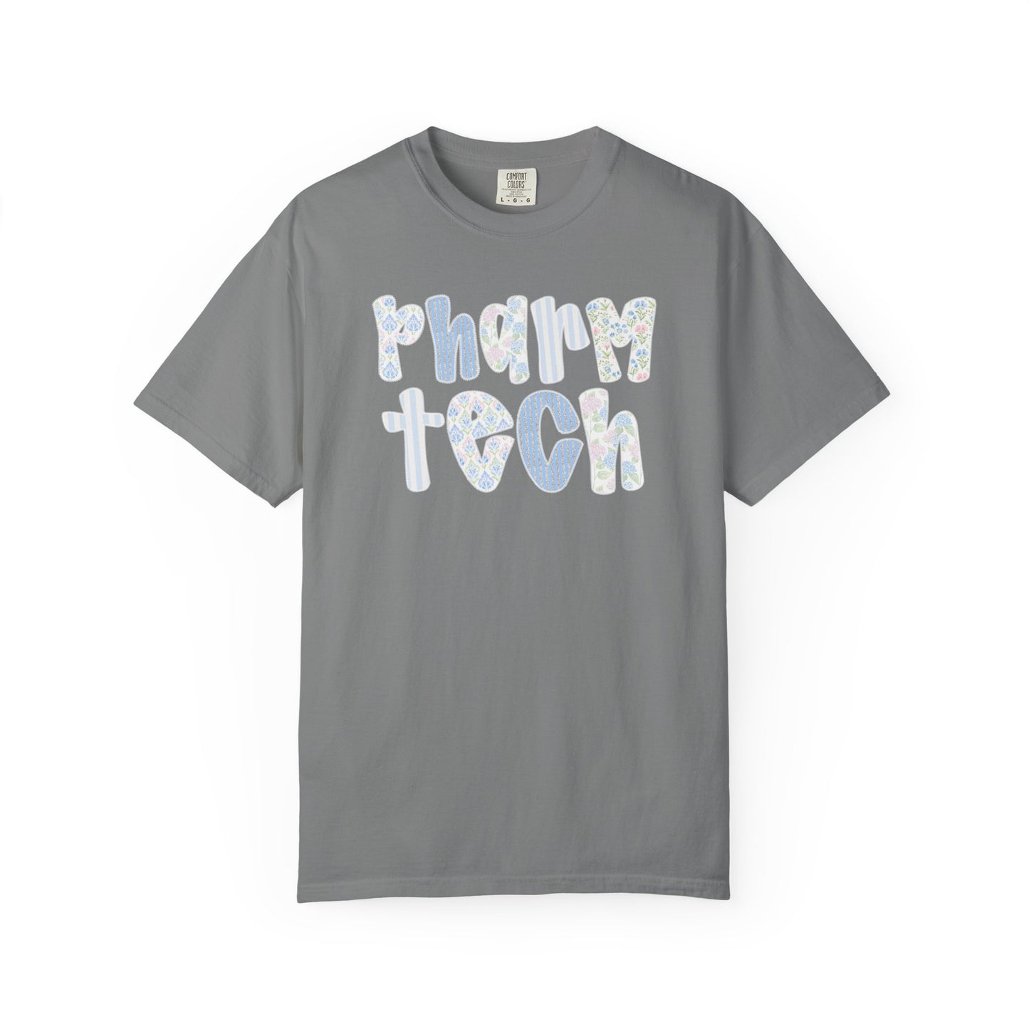 Pharm Tech T-Shirt — Floral Pastel Typography Tee