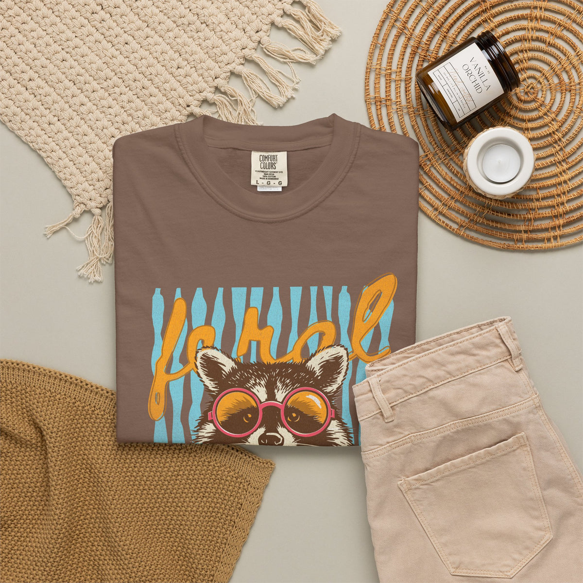 Raccoon Bubblegum Tee — Vintage Sunglasses Graphic T-Shirt