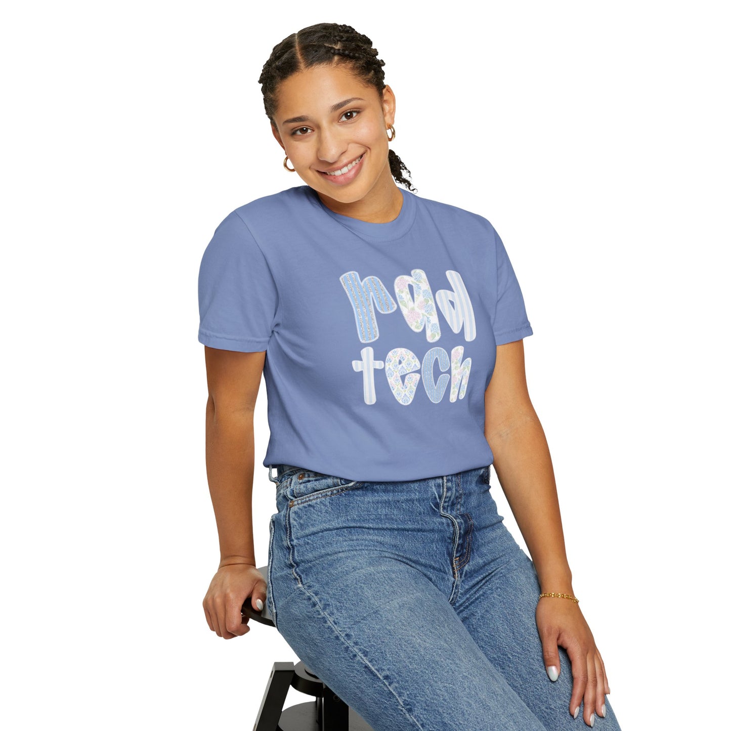 Rad Tech T-Shirt — Retro Floral 'rad tech' Graphic Tee for Radiologic Technologists