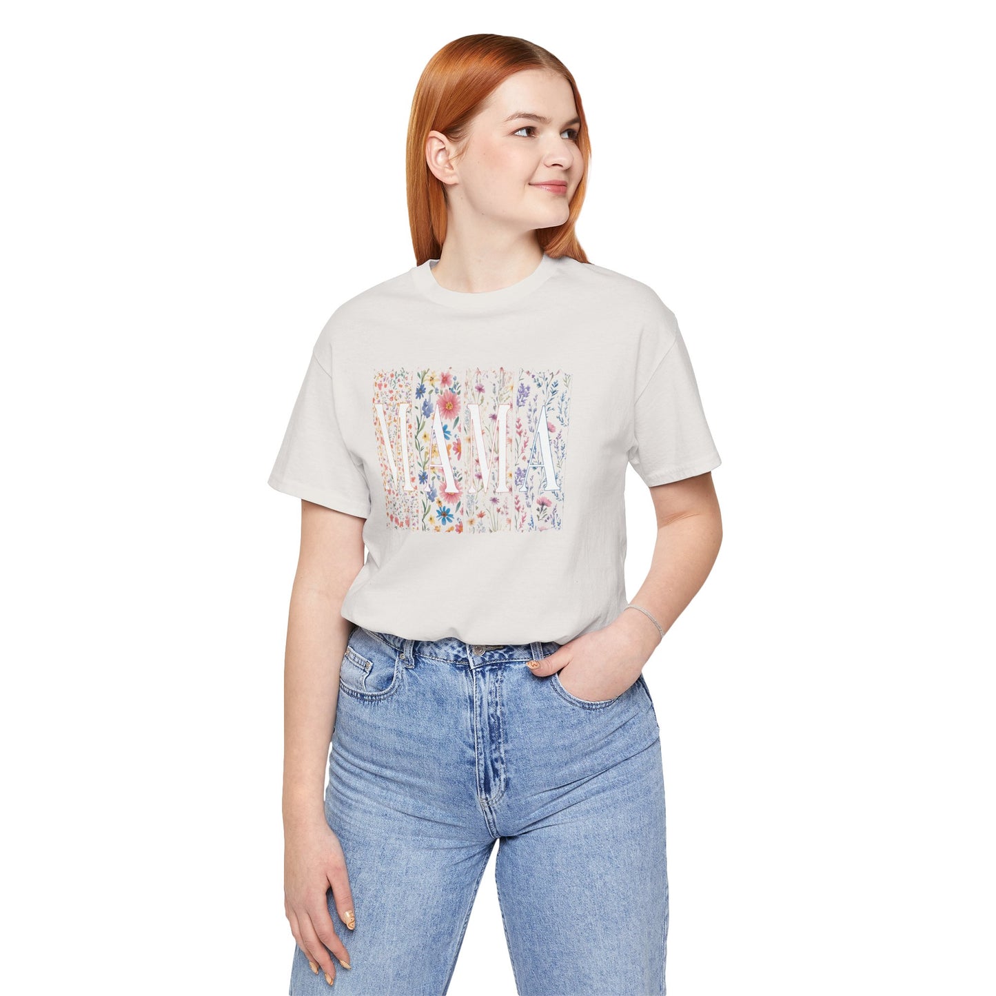 Mama Floral Tee — Soft Pink Mother’s Day Shirt with Floral Typography