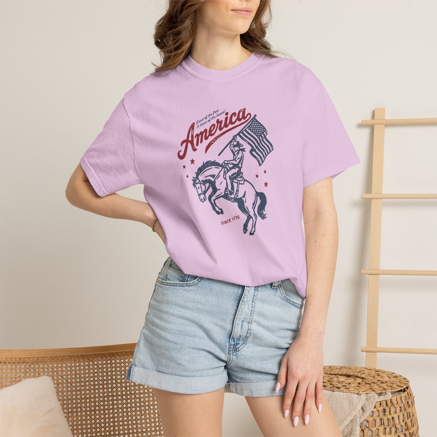 America Cowboy Flag T-Shirt – Retro Patriotic Rodeo Tee