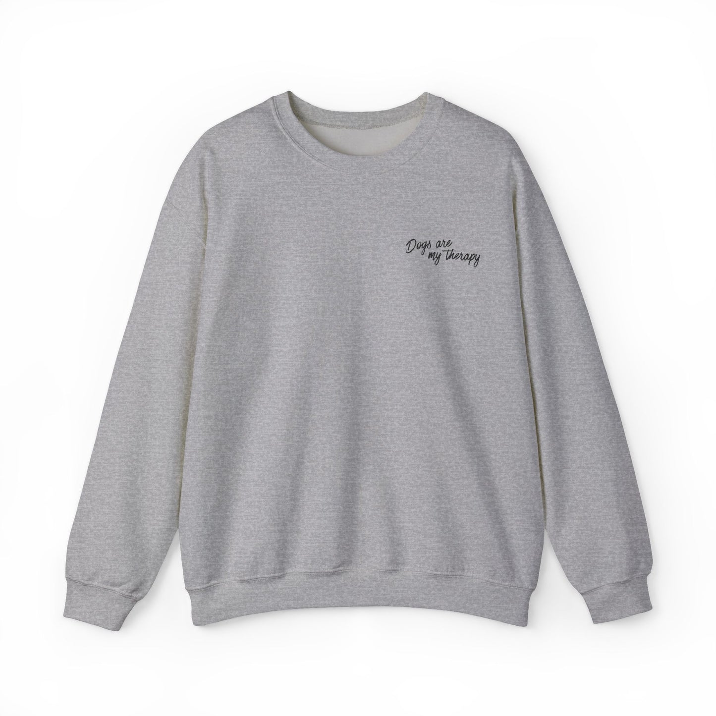 Minimal 'Dogs Are My Therapy' Crewneck Embroidered Sweatshirt