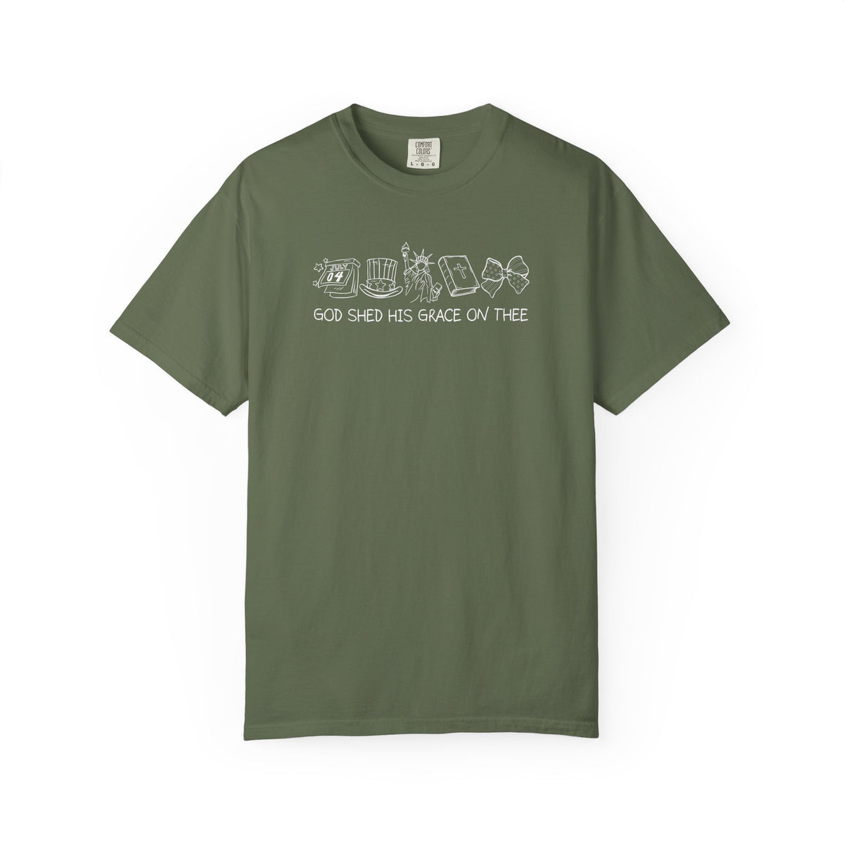Graphic T-Shirt — 'God Shed His Grace On Thee' Minimal Line Art