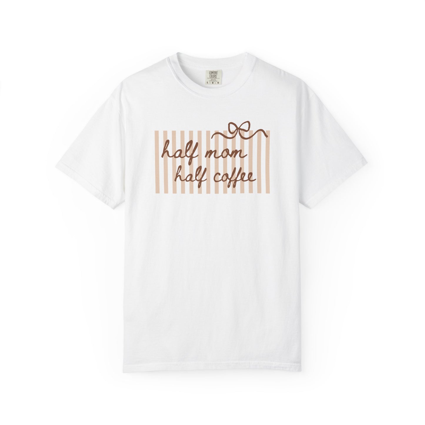Half Mom Half Coffee T-Shirt — Cute Striped Coffee Mom Tee