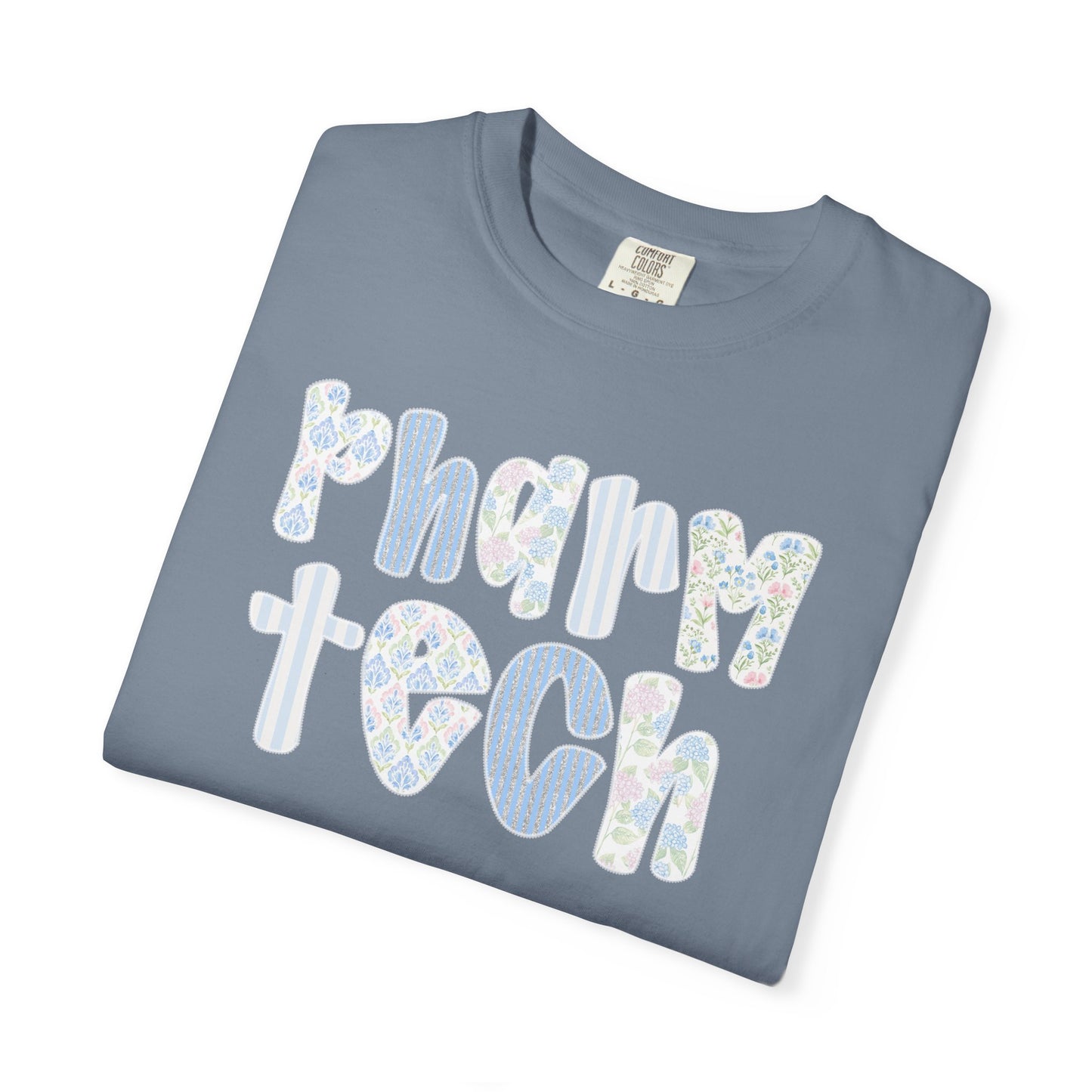 Pharm Tech T-Shirt — Floral Pastel Typography Tee