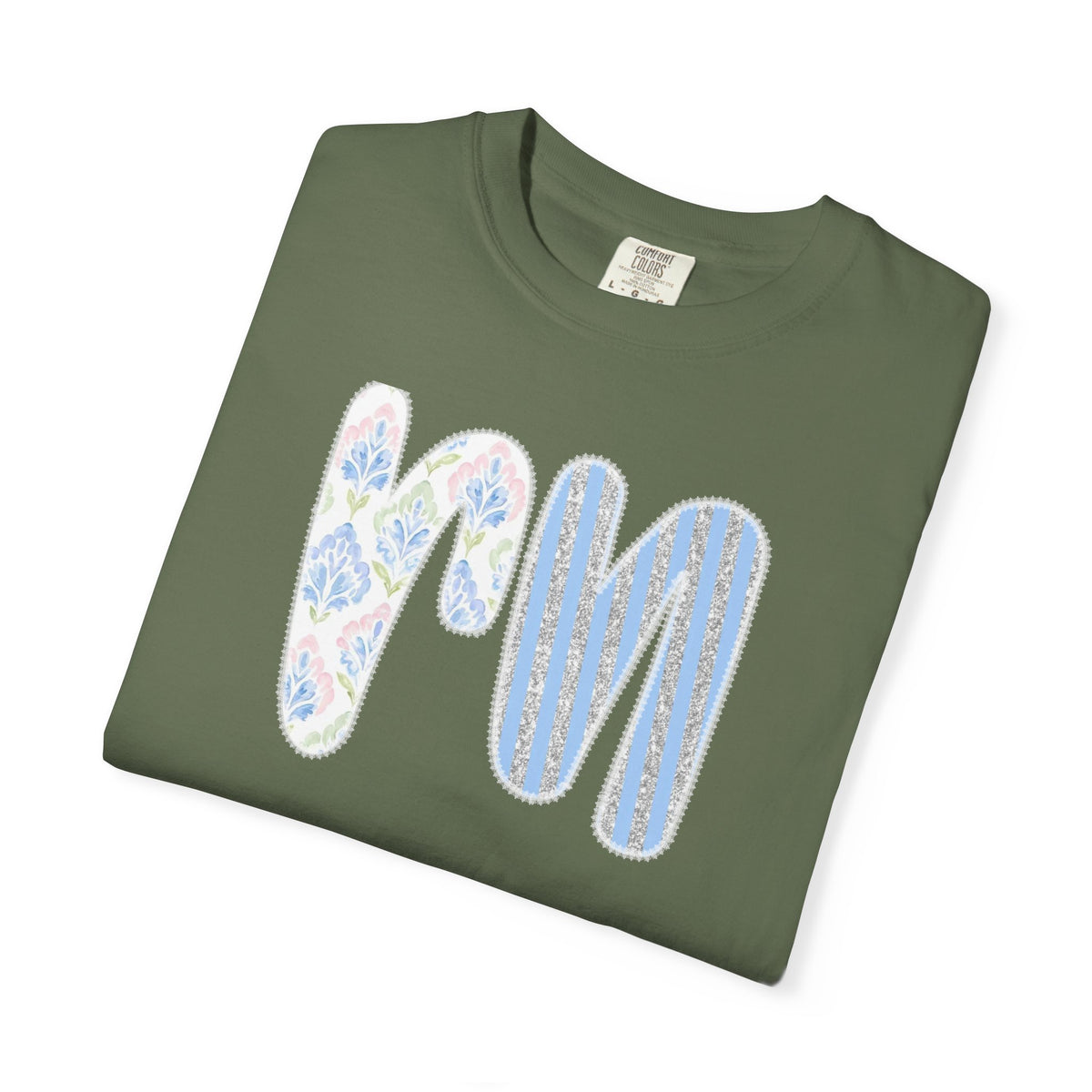 Retro 'RN' Floral Graphic T-Shirt — Garment-Dyed Casual Tee