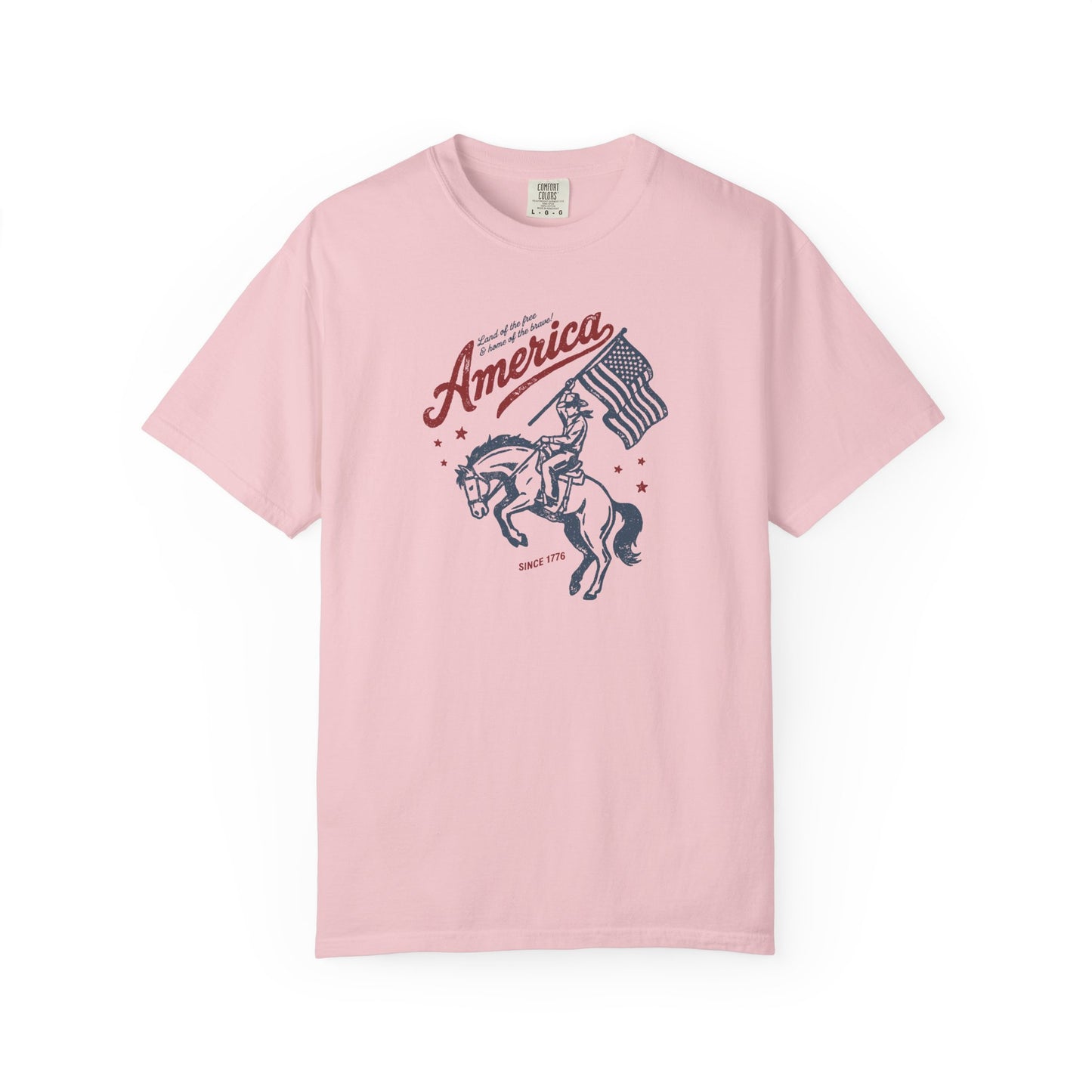 America Cowboy Flag T-Shirt – Retro Patriotic Rodeo Tee