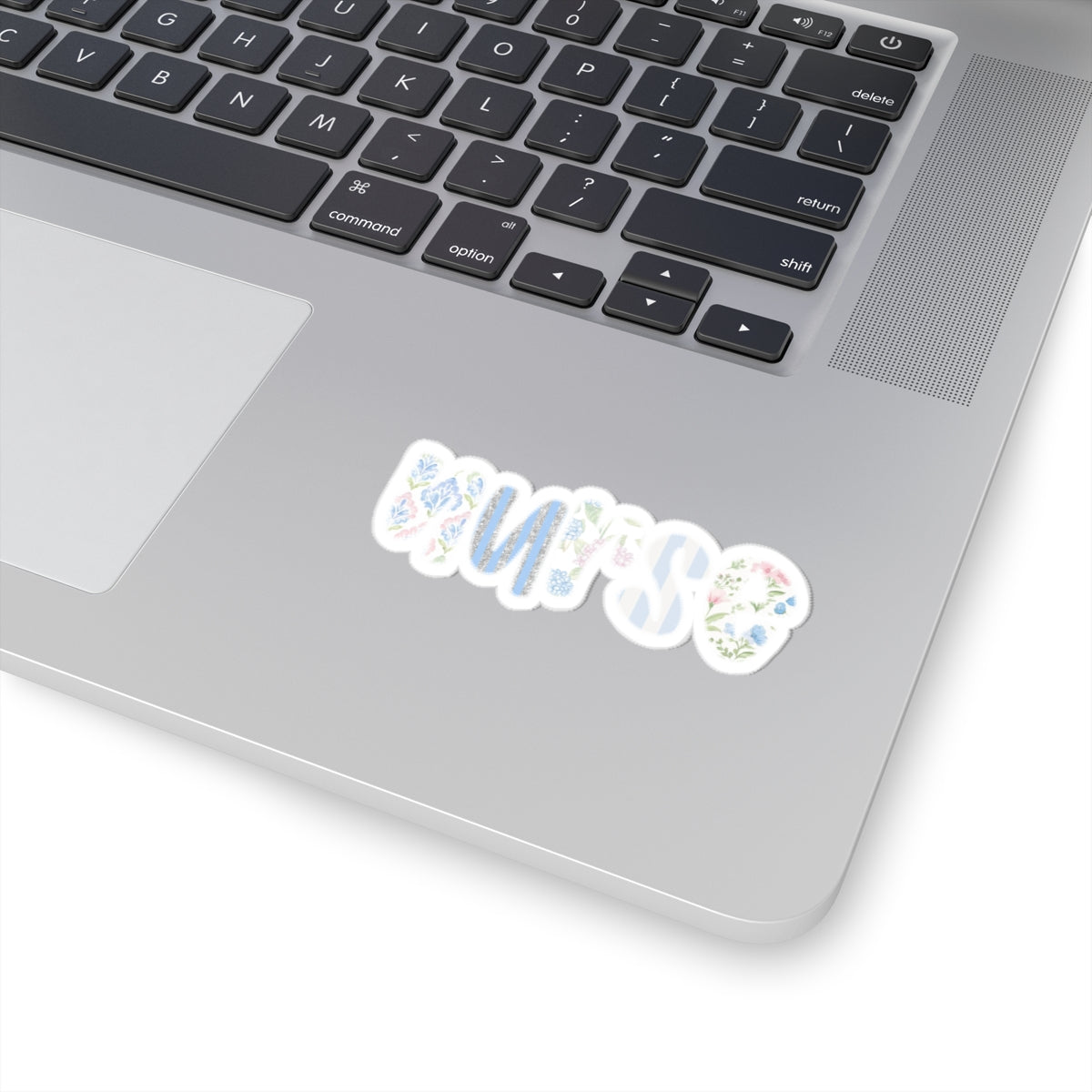 Nurse Floral Kiss-Cut Sticker — Pastel Watercolor Medical Decal for Laptops & Scrubs