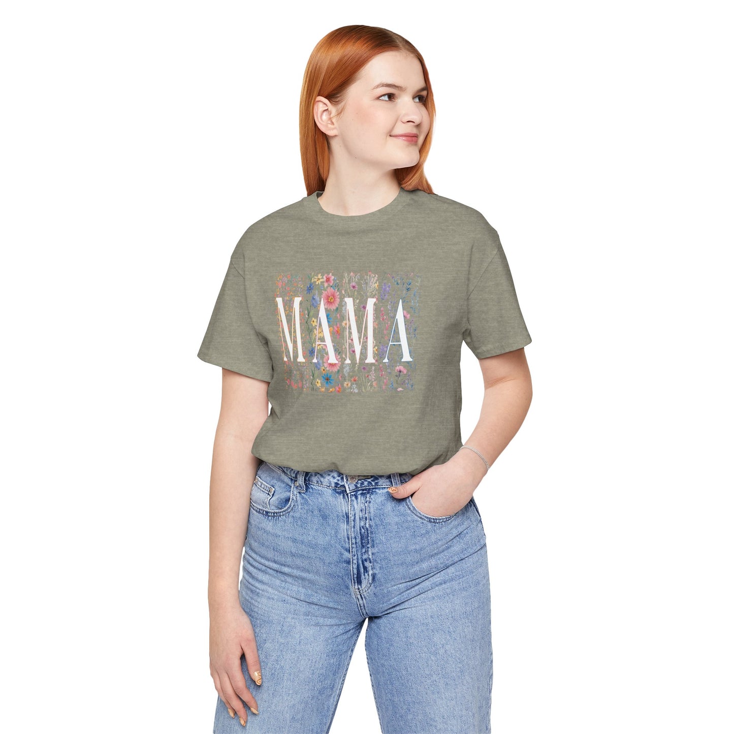 Mama Floral Tee — Soft Pink Mother’s Day Shirt with Floral Typography