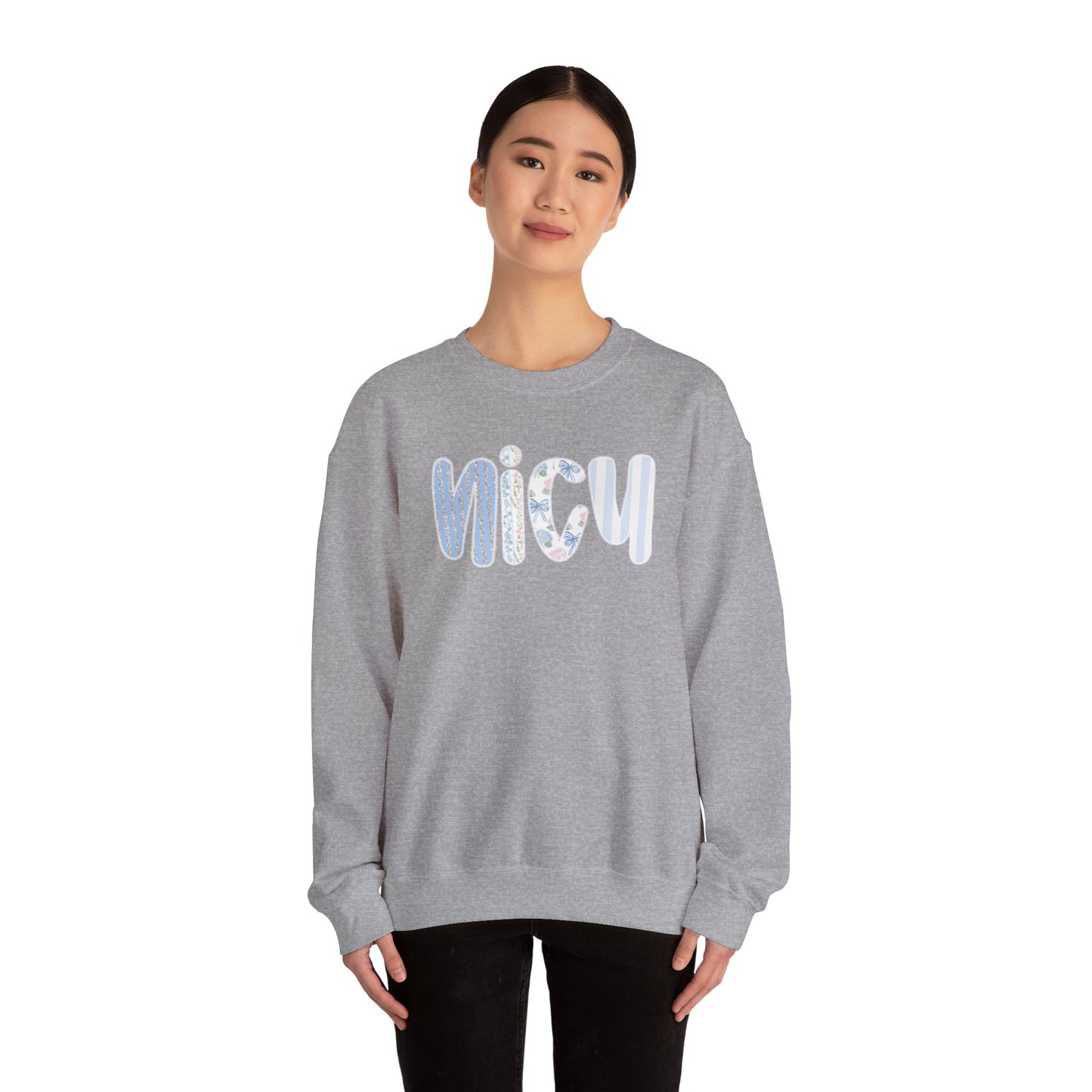 Cozy 'NICU' Pastel Pattern Crewneck Sweatshirt