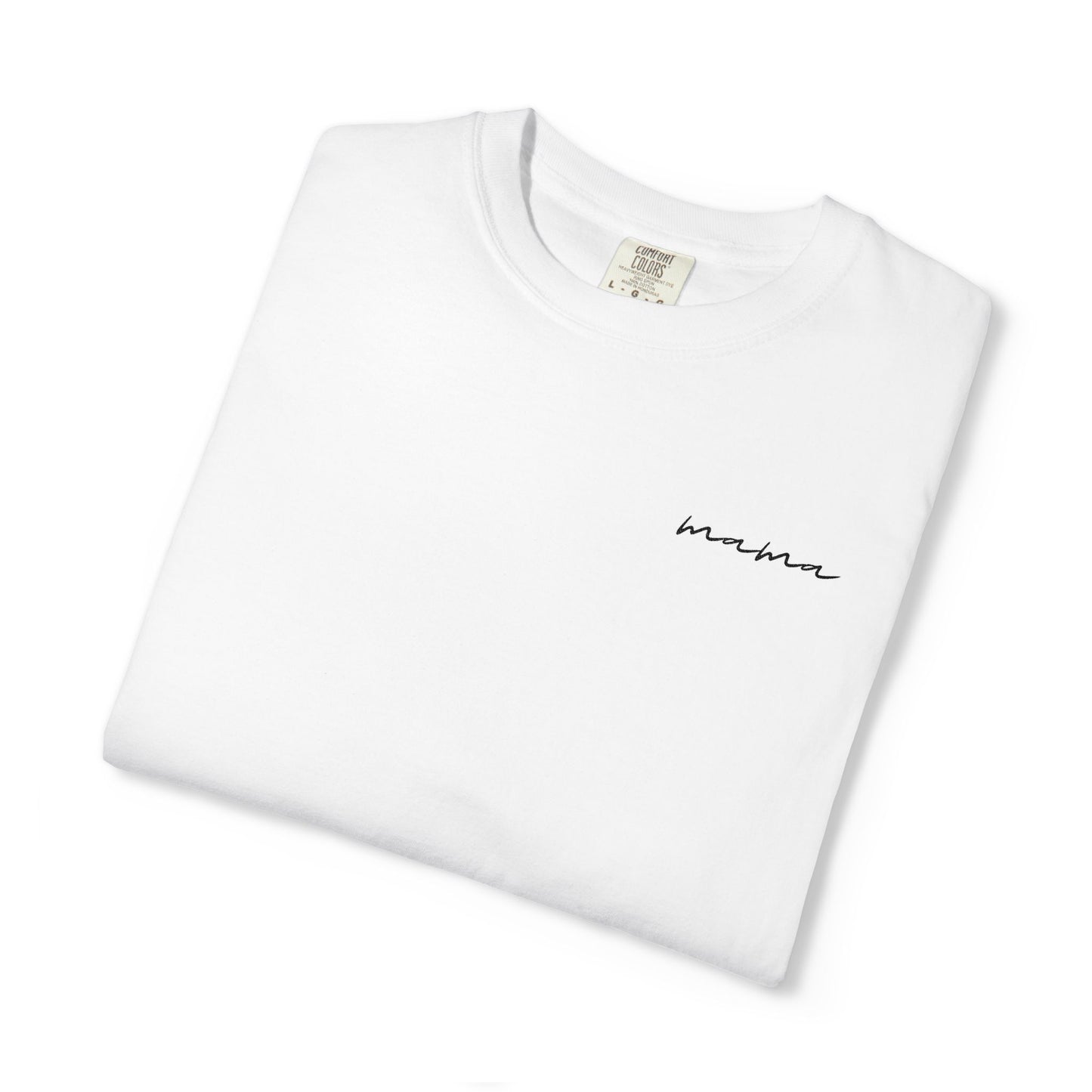 Mama Script Tee — Minimalist Embroidered "Mama" T-Shirt