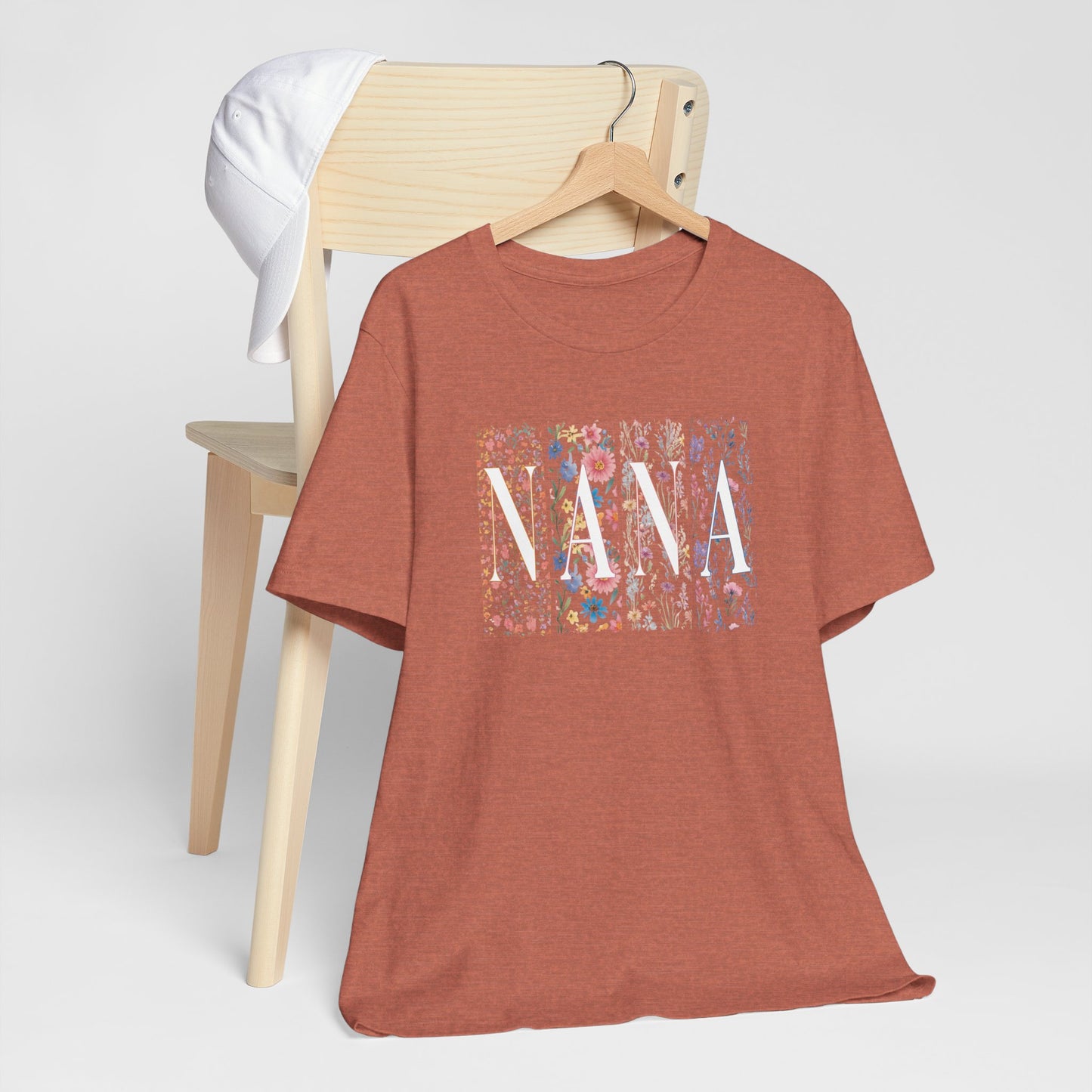 Floral Meadow "Nana" Graphic Tee — Colorful Wildflower Illustration T-Shirt